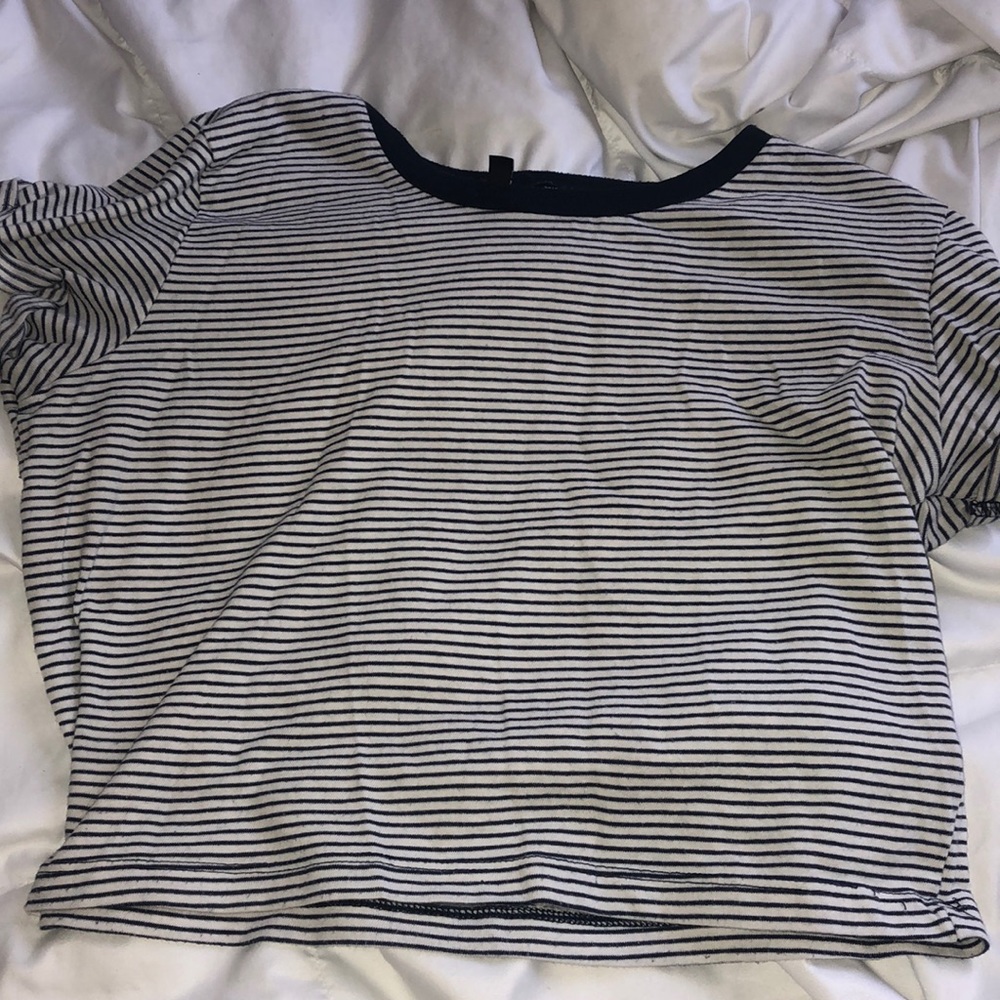 cropped striped tee